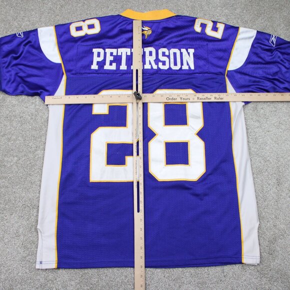 Adrian Peterson Vikings #28 Jersey Mens 48 Purple Authentic Reebok On Field Sewn - Picture 10 of 13
